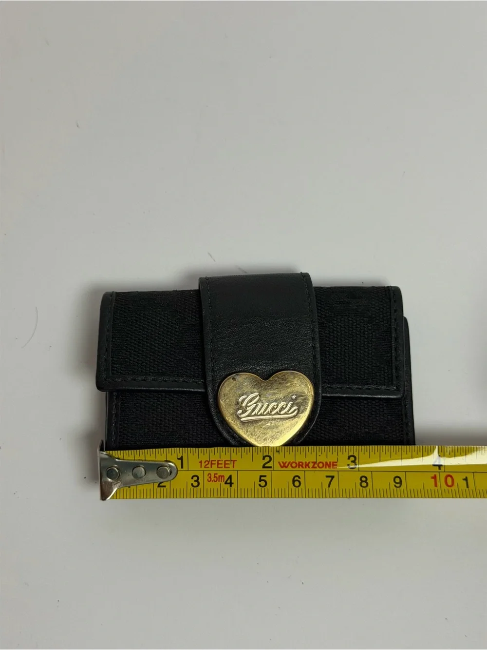 Gucci Heart Logo Monogram Canvas/Leather Key Holder Case